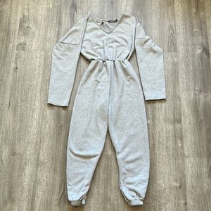 Boohoo Gray Jumpsuit
